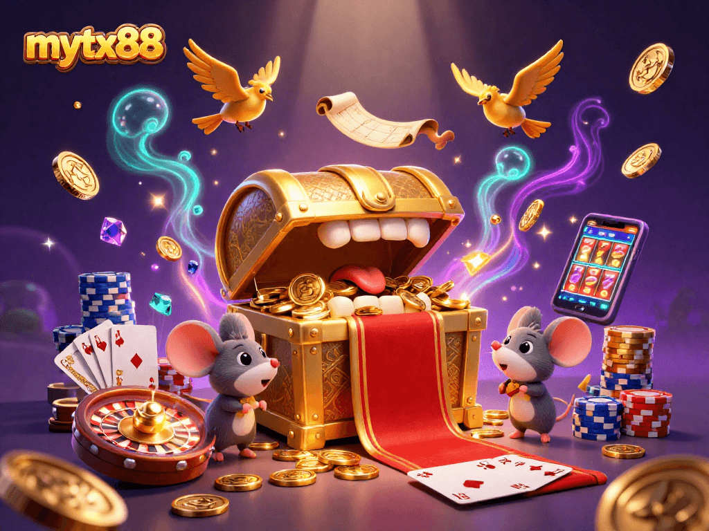 Spin winning reels at mytx88, experiencing the allure of casino treasures and vibrant gameplay.
