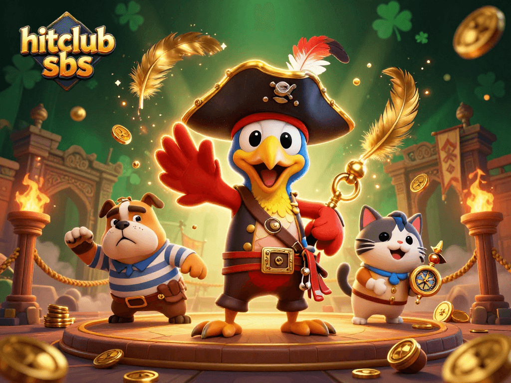 Engage with hitclub sbs in this vibrant 3D casino scene featuring dynamic characters and rich game elements.