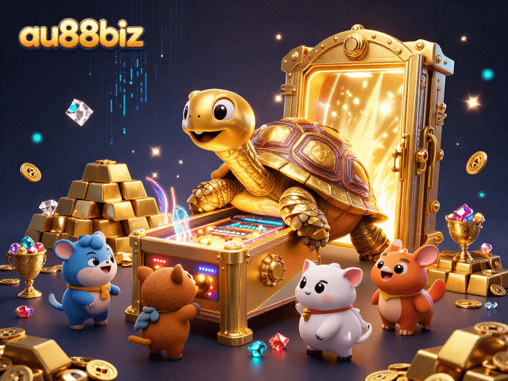 Experience thrilling games at au88biz with a vibrant, energetic casino scene bursting with excitement.