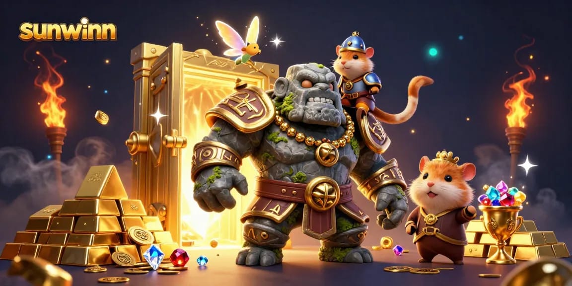 Experience thrilling gameplay at sunwinn with enchanting characters in a vibrant casino scene.