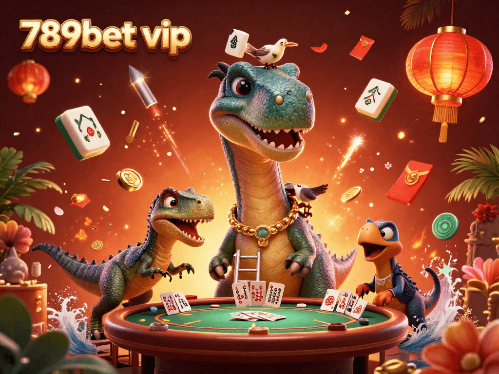 Experience the excitement of 789bet vip with charming characters and vibrant casino elements in this dynamic illustration.