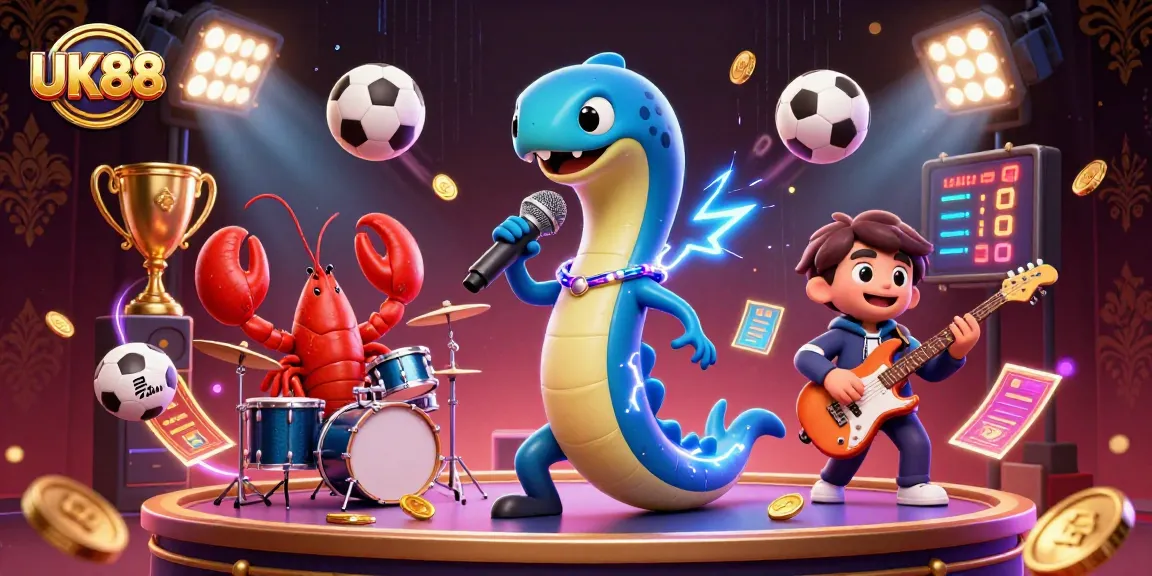 UK88 brings a vibrant underwater casino scene alive with an electric eel DJ and lively gameplay elements.