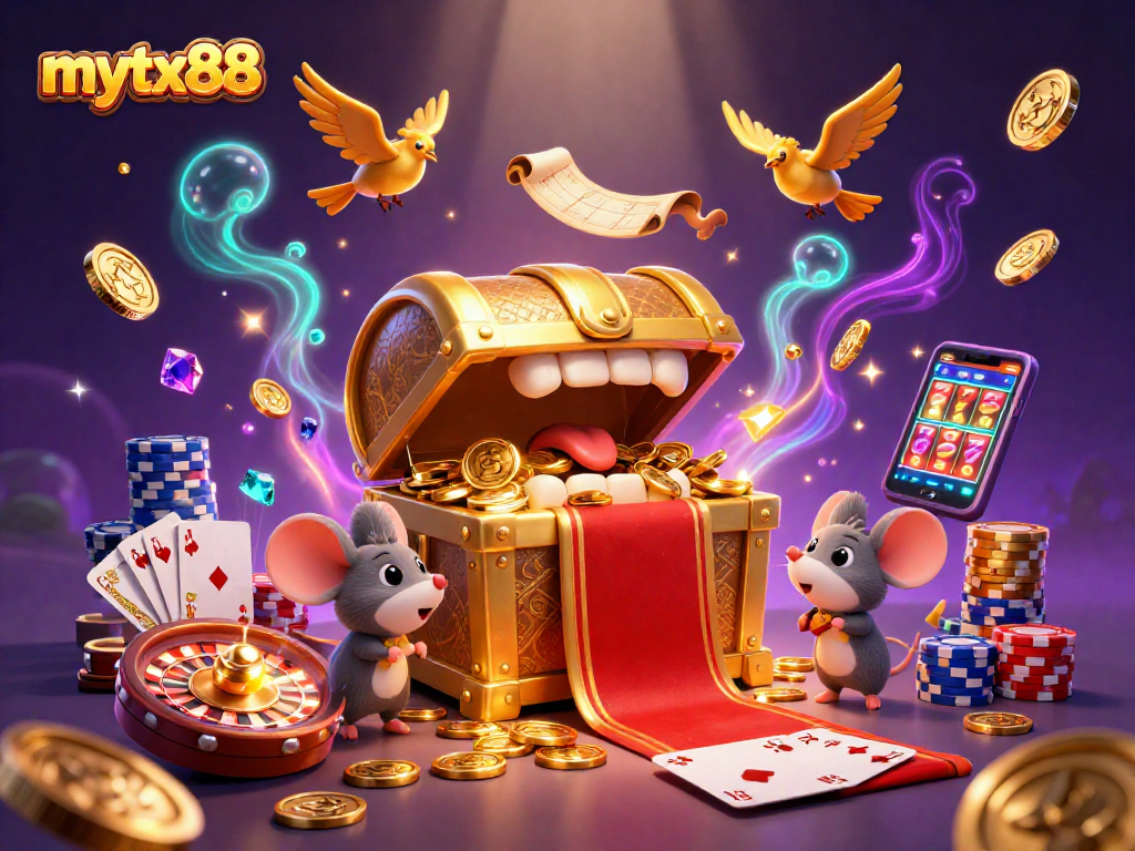 Spin winning reels at mytx88, experiencing the allure of casino treasures and vibrant gameplay.