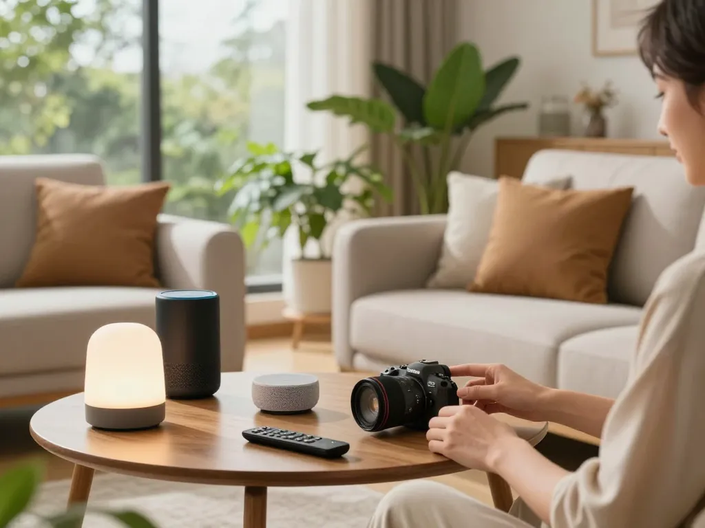 Explore innovative tech gadgets for home enhancing comfort and convenience in a stylish living space.