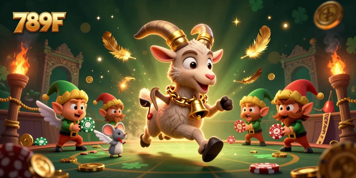 Experience thrilling gameplay at 789F with a vibrant, festive casino atmosphere featuring 3D characters.