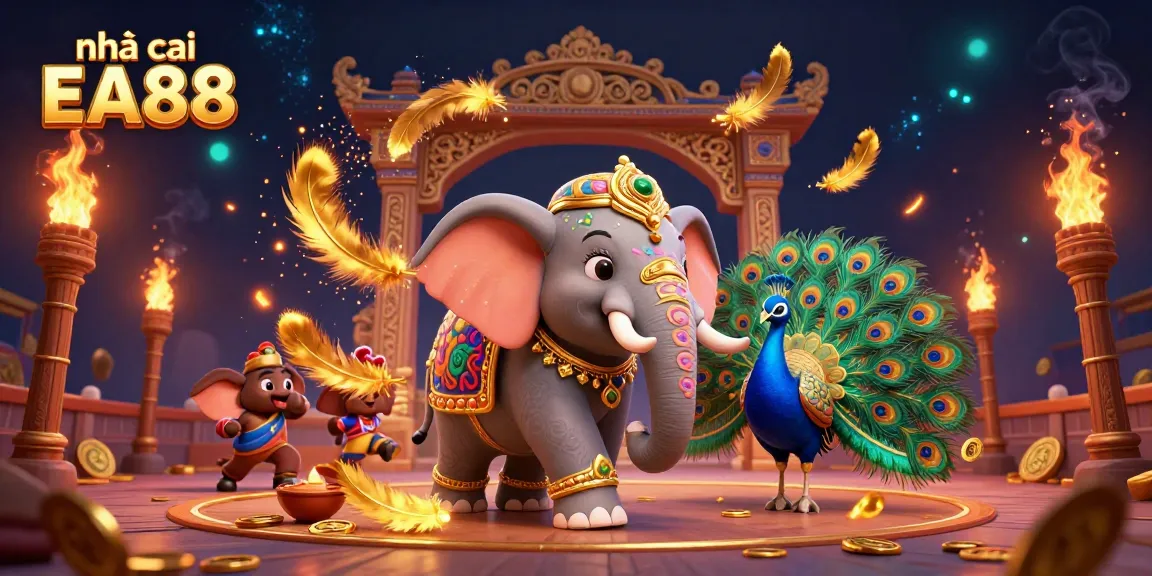 Experience the excitement of nhà cái EA88 with vibrant casino action and rich colorful elements in this 3D illustration.