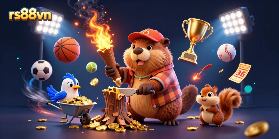 Experience thrilling wins at rs88vn with a vibrant casino illustration showcasing playful characters and dynamic gaming elements.