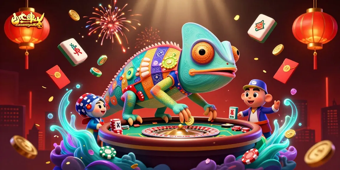 Experience the excitement at dacsandatphanrang with the vibrant chameleon casino owner snapping up golden coins in a lively atmosphere.
