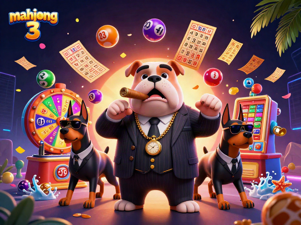 Experience the excitement of mahjong 3 with vibrant elements and engaging characters in this dynamic casino scene.