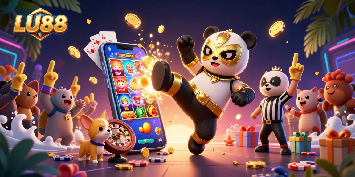 LU88 showcases thrilling slot games with a lively atmosphere, highlighted by dynamic characters and exciting elements.