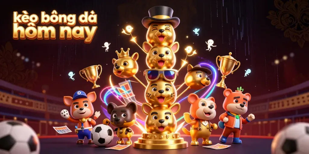 Bet on kèo bóng đá hôm nay with our vibrant sports betting illustration featuring dynamic character interactions.