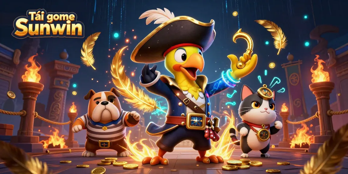 Play and win at Tải game Sunwin with exciting 3D pirate-themed casino illustration.