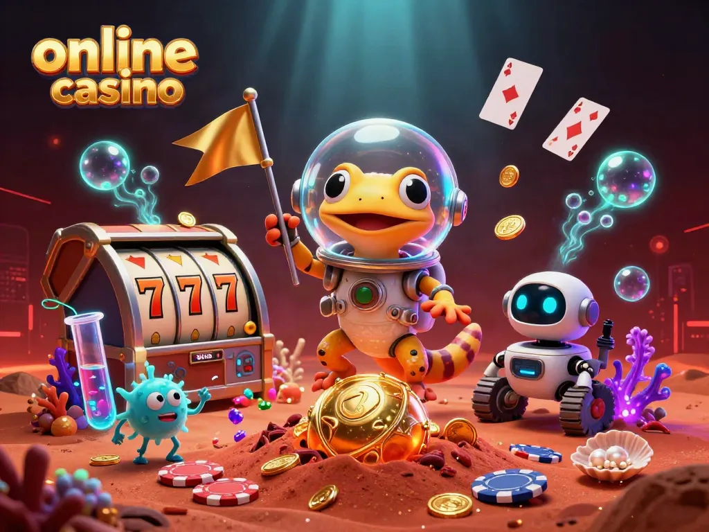 Experience an exciting online casino adventure in a vibrant Martian landscape