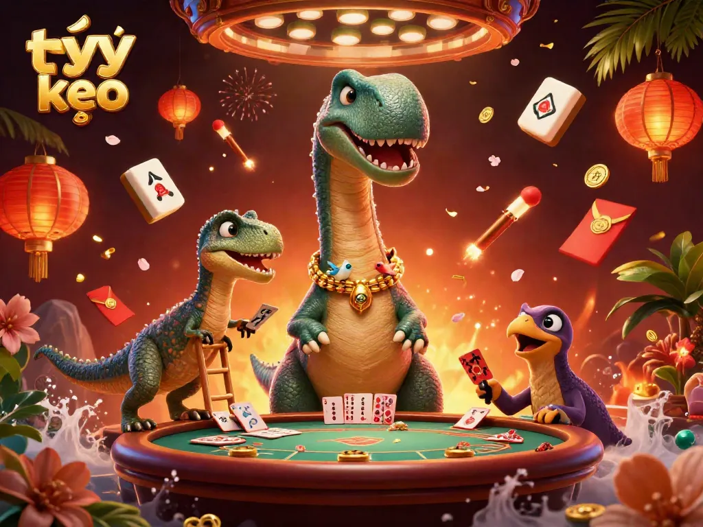 Engage with tỷ lệ kèo at the lively casino featuring cartoon characters and vibrant game elements.
