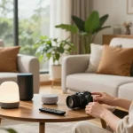Explore innovative tech gadgets for home enhancing comfort and convenience in a stylish living space.
