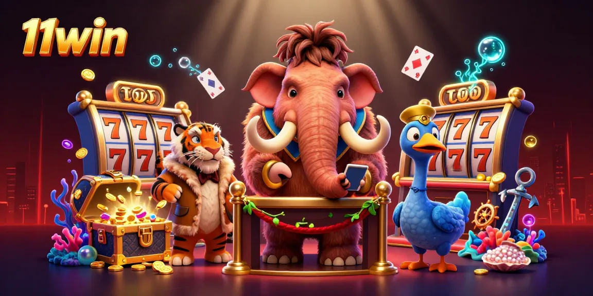 11win captivates players with a vibrant casino scene featuring unique characters and exciting gameplay elements.